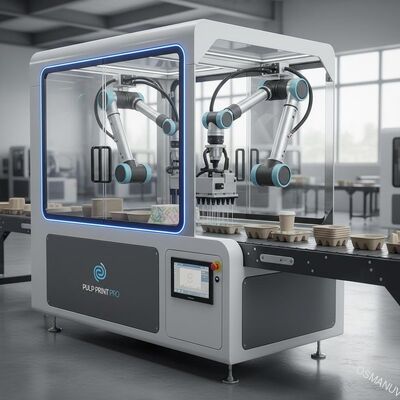 Imprimante numérique à base d'eau à emplacement robotisé intégré pour la pâte moulée