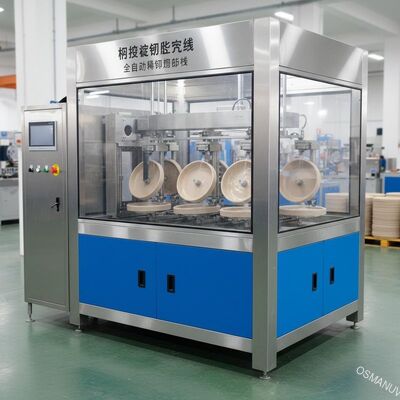 Ligne de revêtement par centrifugation interne pour produits moulés en pâte à papier - Machine de revêtement de précision entièrement automatique