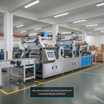Ligne de production de laminage automatique à haute vitesse pour emballages souples | Vitesses personnalisables jusqu'à 300 m/min