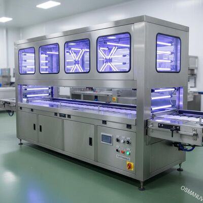 Machine industrielle de stérilisation UV pour l'alimentation et l'emballage – Largeur de convoyeur et configuration des lampes personnalisables