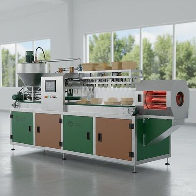 Machine d'enduction de moulage de pâte éco-centrique pour l'application de revêtements biosourcés sur les produits en fibres de paille et de bambou