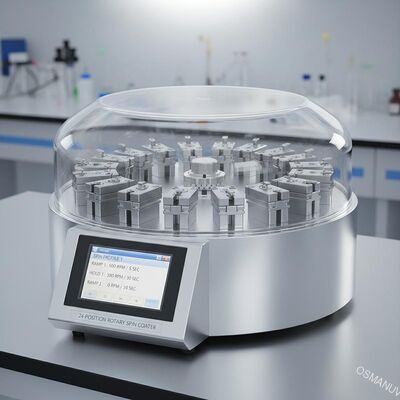 Machine d'enduction rotative à 24 positions avec tailles de substrat personnalisables et profils de rotation programmables pour le dépôt de couches minces à haut débit