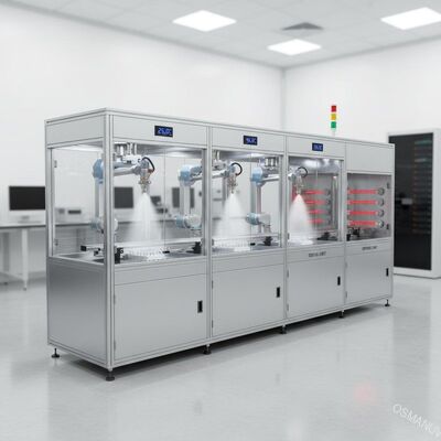 Ligne de revêtement par pulvérisation par ultrasons de précision avec pulvérisation à plusieurs stations et contrôle de la température et de l'humidité