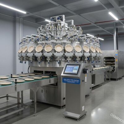 Ligne de production de revêtement à haute sortie pour ustensiles de table en pâte moulée - Système de revêtement interne de 24 stations avec paramètres personnalisables