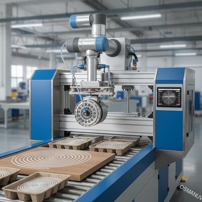 Machine de pulvérisation à 360° pour le revêtement de surface de pâte moulée et de plaques de meubles - Chemin de pulvérisation personnalisable
