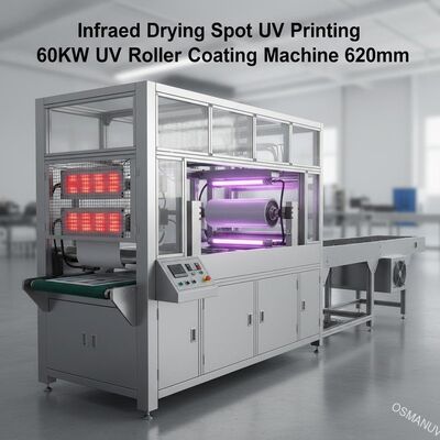 Machine UV impression de tache de séchage infrarouge, machine de revêtement UV du rouleau 60KW 620mm