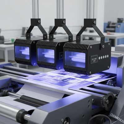 3 lampes UV noircissent la presse typographique est UV traitée après établissement de l'équipement de traitement UV