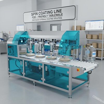Ligne de revêtement en spinning pour ustensiles de table écologiques.