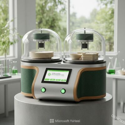 Prototype de revêtement à double station à rotation neutre en carbone pour ustensiles de table à base de plantes - Solution neutre en carbone pour plaques, bols et plateaux à viande