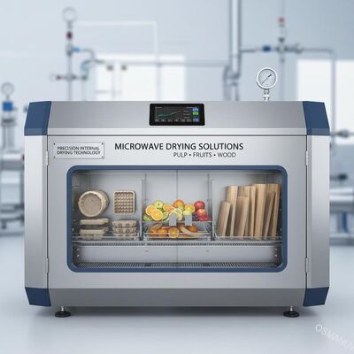 Solutions de séchage au micro-ondes personnalisables: séchage interne de précision pour le moulage de pâte, les fruits et les panneaux en bois