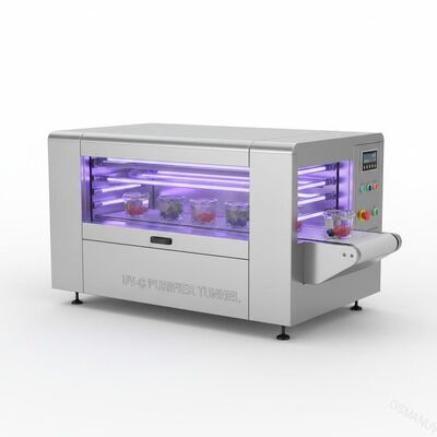 Stérilisateur à tunnel UV-C à haute intensité pour emballage alimentaire transparent