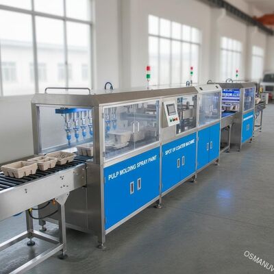 Réduisez en pulpe la chaîne de production de moulage de peinture de jet, la machine UV 380V 50HZ de dispositif d'enduction de tache