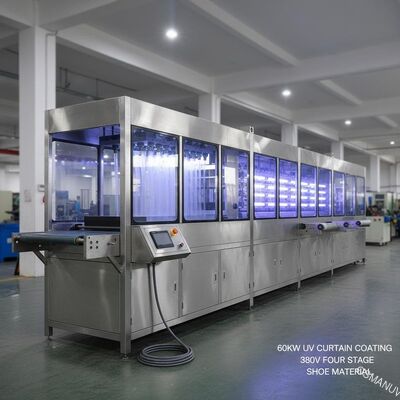 Transport à quatre étages UV de la machine de revêtement du rideau 60KW 380V pour le matériel de chaussure