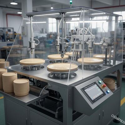 Couvercle de bol Plateau d'emballage alimentaire Revêtement pour l'eau et l'huile chaude Machine d'enduction par centrifugation à six stations pour papier de bambou et canne à sucre