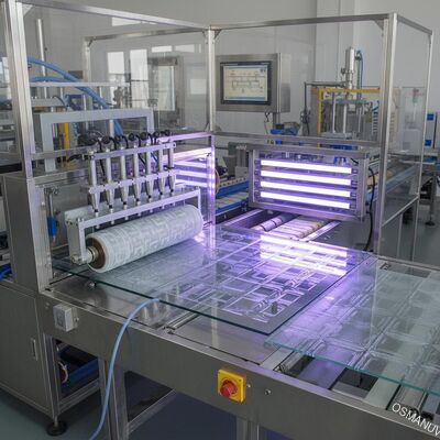 Ligne de production de revêtement UV UV gravure par colle UV pour feuille acrylique de verre