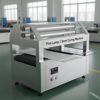 Machine de durcissement à cinq lampes de 1,5 mm équipée pour la feuille de PVC, la feuille de silicate de calcium, la feuille d'aluminium, la surface de la feuille de fer
