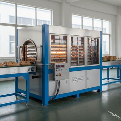 Sécheuse industrielle automatique au gaz naturel pour le moulage de pâte à papier de bambou