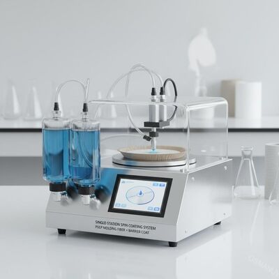 Machine à revêtement par rotation à station unique pour le moulage de la pâte à papier