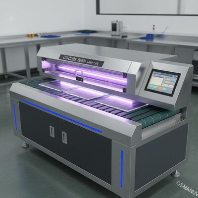 0.2-50mm épaisseur machine de durcissement UV avec 8000h durée de vie de la lampe système de contrôle PLC