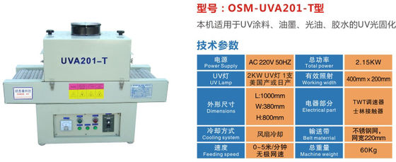 tache menée UV de 5m/Min 2.15KW traitant le système avec 1,5 plats laminés à froid