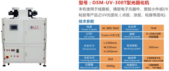 Machine de traitement UV de 7KW 10m Min Omron Relay pour des cartes