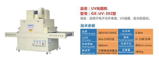 Machine de traitement UV de 6.8KW 15m/Min Stop Switch Reflective/système de traitement mené UV