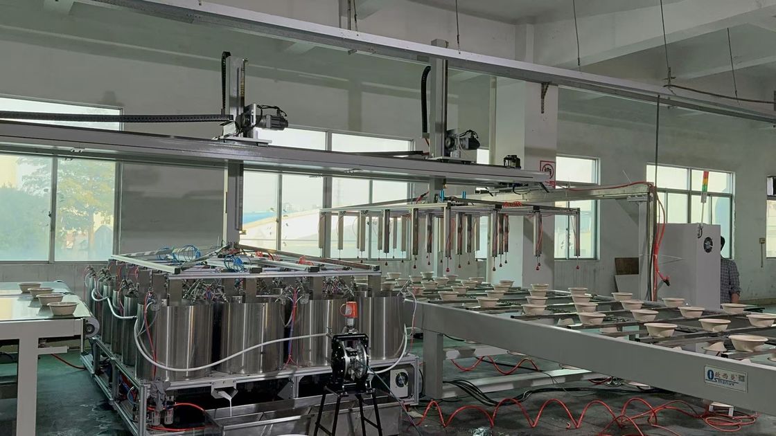 Ligne de production de revêtement intérieur de plateaux de vaisselle de sécurité alimentaire à grande vitesse pour le moulage de la pâte