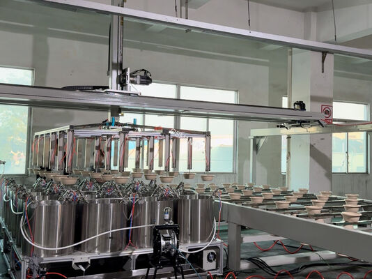 24-Station Rotary Spin Coating Line for Pulp Molding with Customizable Output up to 1,200 pcs/hr and PLC Control